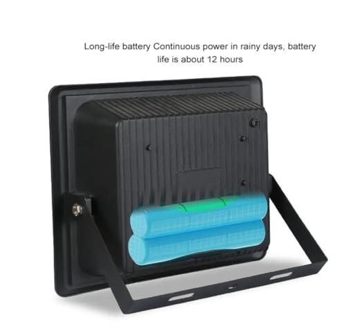 Image of Aarmee Solar Flood Light 60W with 96 LED Chips, 5W Peak Brightness, 3.2V 5000mAh LiFePO4 Battery, 8-12 Hours Backup, Remote Control, Auto On /Off, Outdoor Wall Light for Home, Garden & Gate