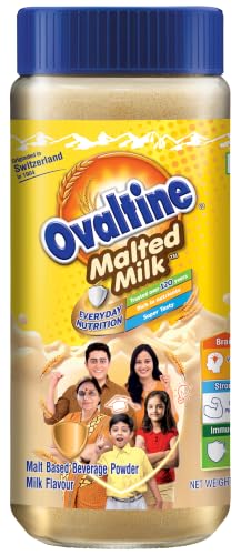 Image of OVALTINE Malted Health Drink Milk Powder, Health Drink for Kids & Adults, Malt Based Nutrition Drink with Vitamins & Minerals, Easy Mix Milk Powder for Daily Energy & Wellness, 400g (Pack of 1)