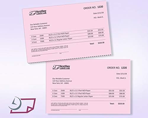 Miniatura 3 de NextDayLabels - Paquete de 500 hojas, papel perforado tamaño carta de 8-12 x 11 pulgadas (rosa, Perf 5-12 pulgadas)