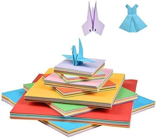 AOI 400 Blatt doppelseitiges Origami-Papier 4 Größen Spezifikation (100...