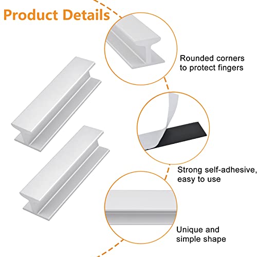 MOROBOR 80mm/3.14” Self-Stick Instant Cabinet Drawer Pulls, 2pcs Aluminium Alloy Self-Stick Push Pull Handles (Matte Silver) - Image 4