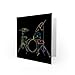 Wee Blue Coo DRUM SET MUSIC COLOURFUL ILLUSTRATION BLACK BLANK GREETINGS BIRTHDAY CARD
