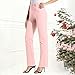 bawilom Womens Stretchy Dress Pants 2 Pockets High Waist Pull On Office Slacks Casual Business Work Pants Long Trousers Pink