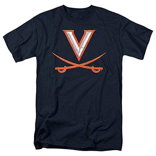University of Virginia Official Primary Logo Unisex Adult T-Shirt Navy Medium
