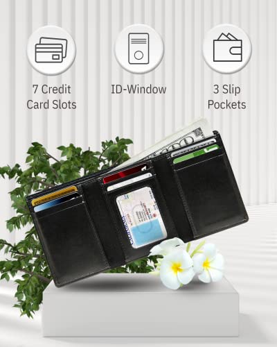 Access Denied Vegan Leather Trifold Wallets For Men - Cruelty Free Non Leather Mens Wallet With Id Window Holiday Gifts For Men #TOP2