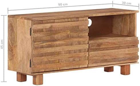 vidaXL Solid Mango Wood TV Cabinet Bedroom Entertainment Centre Stand Unit Living Room Wooden Stereo Cabinet Media Lowboard Furniture