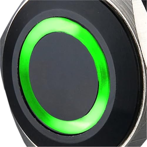 Bouton-poussoir 22mm à verrouillage avec voyant LED 24V vert pour panneau extérieur étanche