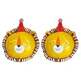 Animal Head Foil Balloon Kit, Lion Bear Monkey Cat foil balloon, Birthday Party Decorations, Baby Shower Supplies (Lion(2 pieces))