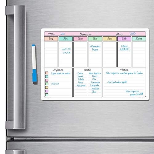 Ímã de geladeira porta recados planner 20 X 30cm - Escolha! (Mod3)
