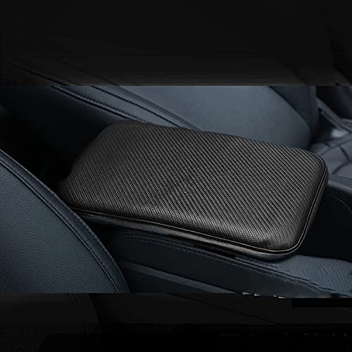 Auto Center Console Cover Pad, Leather Car Armrest Seat Box Protector Cover Universal Fit Soft Comfort Center Console Armrest Cushion for Most Vehicle, SUV, Truck, Car Accessories Black