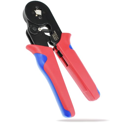 Afeld Elektro Crimpzange für Aderendhülsen 0,25mm² - 10mm² Elektriker Elektroniker Crimp Tool selbsteinstellend Presszange Elektrowerkzeug