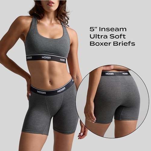 Image of Woxer Boxer Shorts for Women - 5 inch Baller Boy Shorts Underwear, Soft Modal, Chafe Free - Breathable & Moisture-Wicking