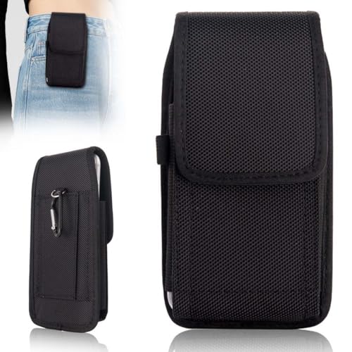 GNALIA 1 Étui De Ceinture pour Téléphones Portables Noir, Pochette Ceinture Universelle Homme, Housse Molle avec Clip, Taille Standar