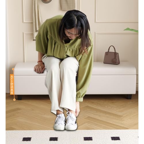 Tabouret à chaussures d'entrée avec grand coffre de rangement de vêtements - 5