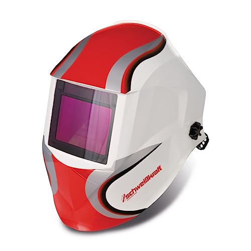 SCHWEISSKRAFT VarioProtect XXL-W-2 TC 1654025-2 - Casco de protección automático para soldar y lijar, con Gran Campo de visión, Color Rojo
