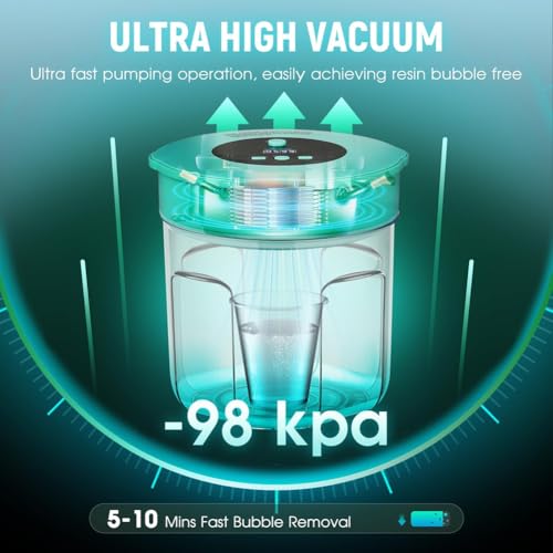 Cámara de vacío airless de 3 L para eliminar burbujas en resina en 9 minutos 6
