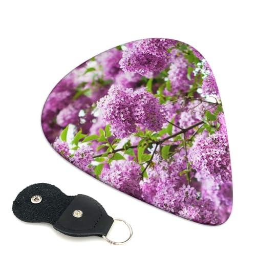 ライラック かわいい漫画エレキギターピック Abs 素材エレアコ弦楽器 人差し指楽器ピック 6 個パック 0.46mm