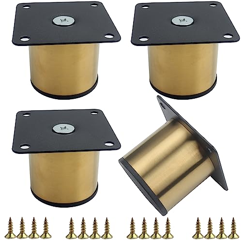 Roellgs Furniture legs, round metal sofa legs, cabinet legs with mounting screws, for home office bed workbench (5cm)