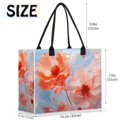 Soft Art Rose Tote Bag for Women Large Beach Bag Reusable Tote Bags for Work Travel Beach Shopping2