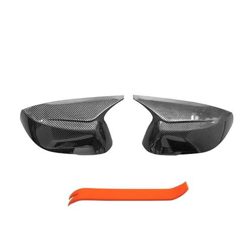 LAUBDGIE Horn Style Carbon Fiber Door Mirror Cover Cap Compatible with 2014-2020 Infiniti Q50 Q60 Q70 QX30
