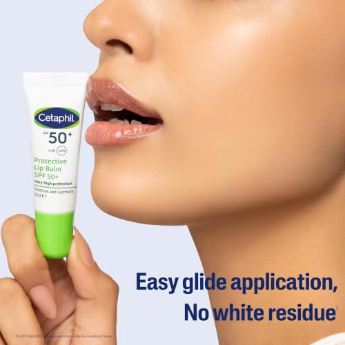 Cetaphil प्रोटेक्टिव लिप बाम SPF 50+ | सूखे, कटे हुए और फटे होंठों के लिए बहुत उच्च UVA/UVB सुरक्षा | गहरा होने से बचाता है | नारियल तेल के साथ हल्का पारदर्शी फॉर्मूला | संवेदनशील होंठों को भिगोता है - Image 6