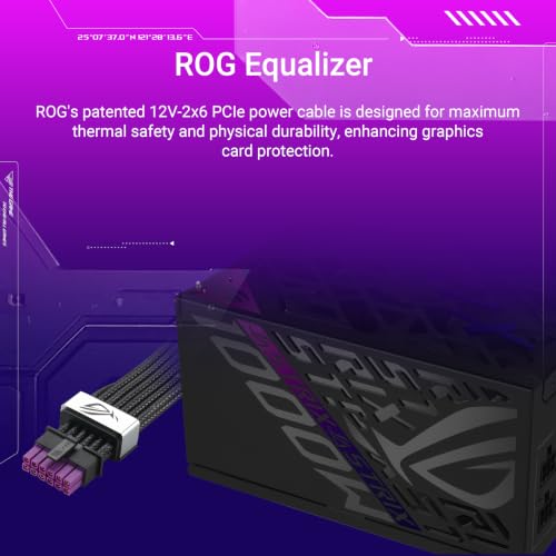 Image of ASUS ROG Strix 1000W Platinum (80 Plus and Cybenetics Platinum, Fully Modular ATX, ATX 3.1, PCIe 5.1, GaN MOSFET, GPU-First IVS, ROG Equalizer 12V-2x6 GPU Power Cable, 10-Year Warranty)