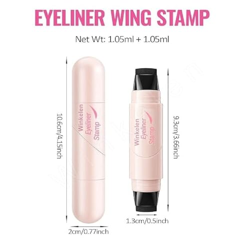 Image of Waterproof Winged Eyeliner Stamp Pen, Dual Head Rotating Design, Quick-Dry, Long-Lasting, Smudge-Proof Liquid Eyeliner Pen for Beginners, Cat Eye Tool, Easy to Use for Everyday (Black)