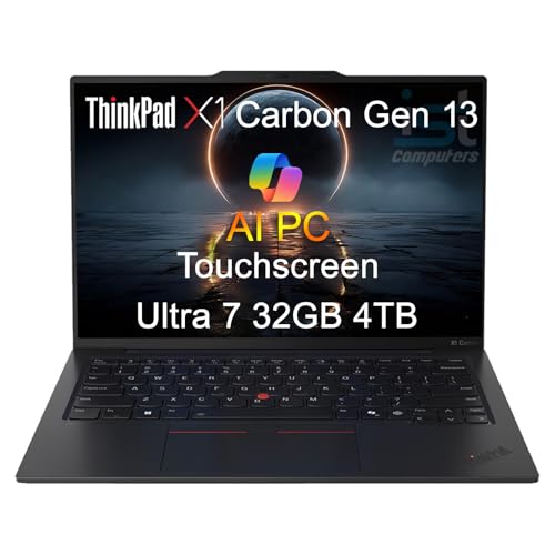 Lenovo ThinkPad X1 Carbon Gen 13 Aura Edition AI PC ノートパソコン (14インチ FHD+ タッチスクリーン、Intel 12-Core Ultra 7 255U、32GB DDR5、4TB SSD、(>