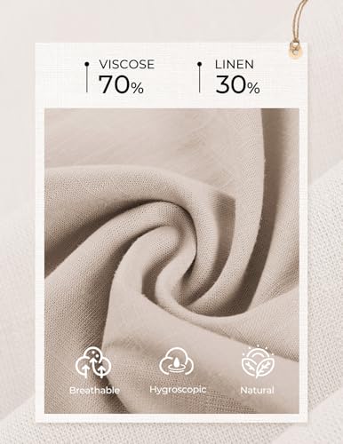 GRACE KARIN Womens Palazzo Pants Casual Drawstring Flowy Comfy Pants Wide Leg Summer Beach Linen Trousers with Pockets Apricot L — view 5