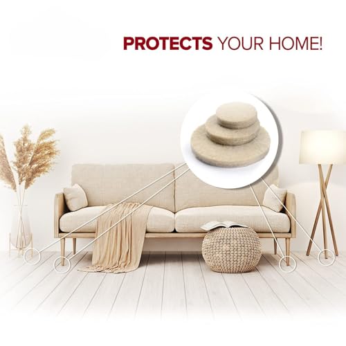 Image of Ahamo 48 PCS Silicone Chair Leg Floor Protectors - Anti-Slip Furniture Leg Caps (25mm x 4mm) | Noise-Reducing Buffer for Furniture Legs | Table /Chair Rubber Leg Caps (Beige)