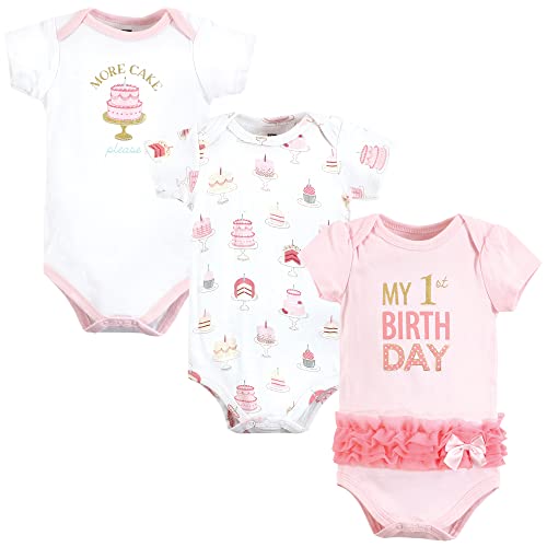 Image of Hudson Baby Baby Girls Cotton Bodysuits 3-pack