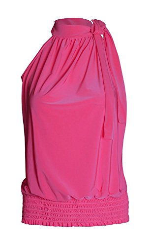 Forever Womens Plus Size Plain Halter Neck Stretchy Sleeveless Sheering Top