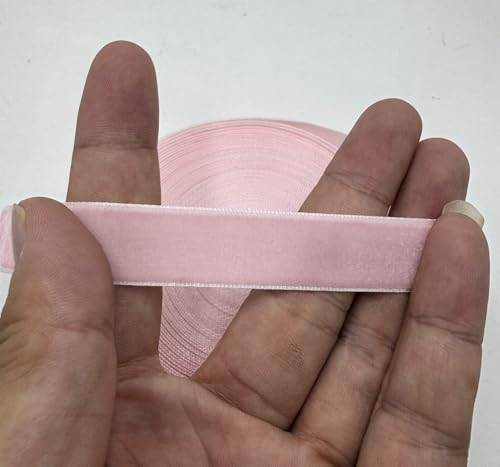 Image of 10 Yards Velvet Ribbon Spool (Pink, 5 /8 inch)