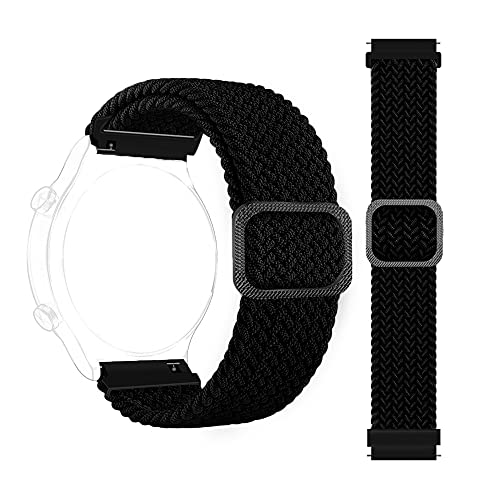Image of CellFAther 20mm Watch Band Elastic Nylon Loop with Quick Release pins Compatible with Samsung Galaxy Watch Active 2 44,40mm / Galaxy Watch 3 41mm / Galaxy Watch 42mm /Gear S2 /Classic (Black)
