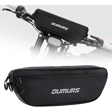 Oumurs Universal Handlebar Bag, Water-resistant bike handle bar bag Reflective Front Storage Bag Compatible with Sur-Ron Light Bee X and S X160 X260 Talaria Motorcycle Electric Dirt Bike Ebike Cover