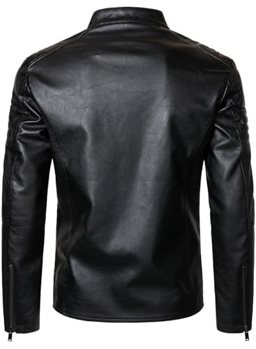 HOOD CREW Faux Leather Motorcycle Jacket