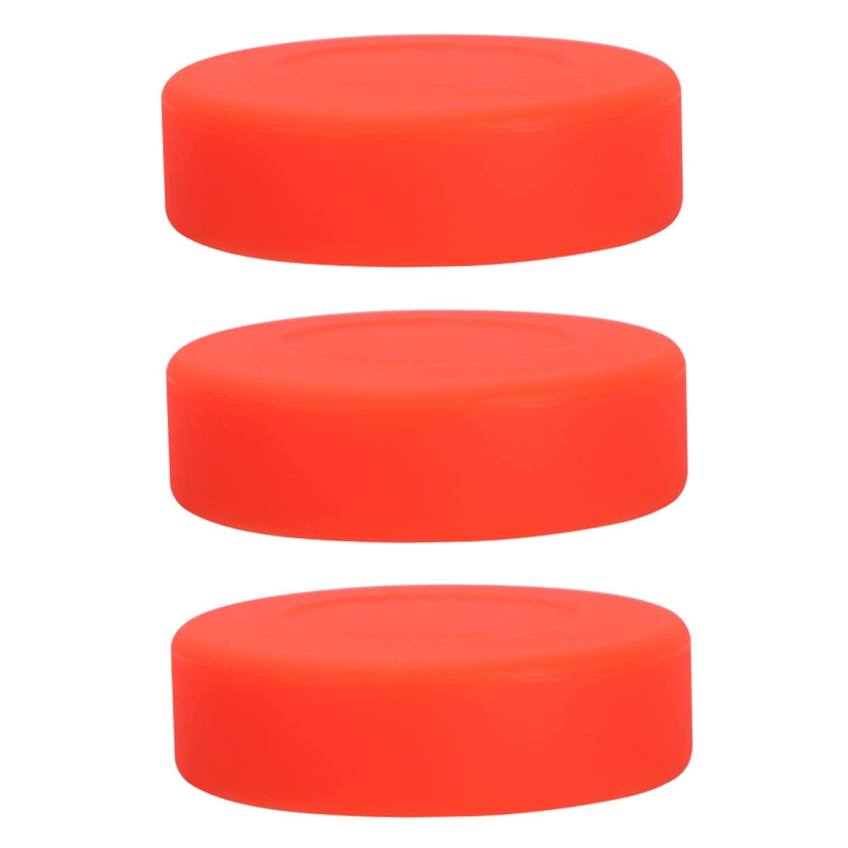 Homoyoyo Lot de 3 Rondelles de Hockey Professionnelles en PVC Mat Orange Dureté Réglable Accessoires de Sport Extérieur pour Hockey sur Glace