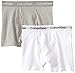 Calvin Klein Little Boys' Assorted 2 Pack Boxer Briefs, Gray/White, X-Small/4-5