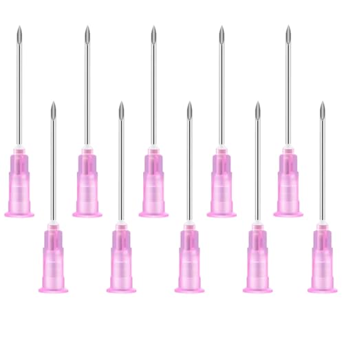 UIEXAY Lot de 10 aiguilles de distribution 18G, Accessoires d'aiguille, Tubes de distribution en acier inoxydable, Aiguilles applicatrices pour le remplissage de liquide...