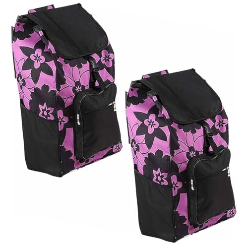 1/2 Unidades Bolso De Reemplazo De Carrito De Compras - 48L Bolsa De Repuesto Para Carrito De Compras Con Bolsillos Laterales, Bolsas De Reemplazo Portátiles Oxford, Para Picnic, Viajes(2PCS)