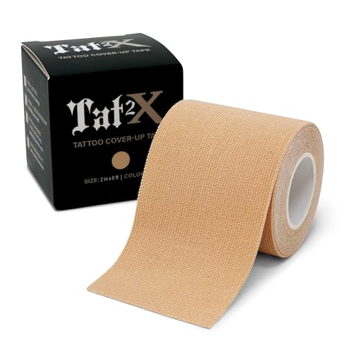 Tat2X Tattoo Cover Up Tape – New Long Lasting Adhesive – Sweat-Resistant, Water-Resistant,...