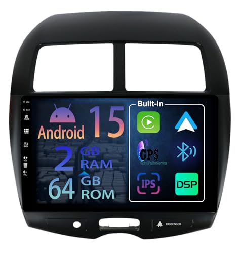 [2+64GB] Keconsing 10.1 Pulgadas Android 15 Autoradio para Mitsubishi ASX 2010-2016 Peugeot 4008 Citroen C4 2007-2013 Radio Carplay Stereo Wireless Car Play GPS Navi Bildschirm Navegación Player