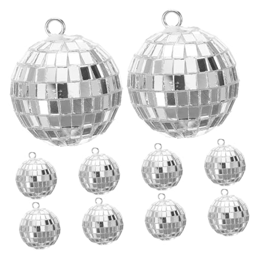 Toddmomy 10pcs Plastic Disco Ball Ornaments Hanging Decor Mirror Disco Balls Mirror Party Hanging Decoration