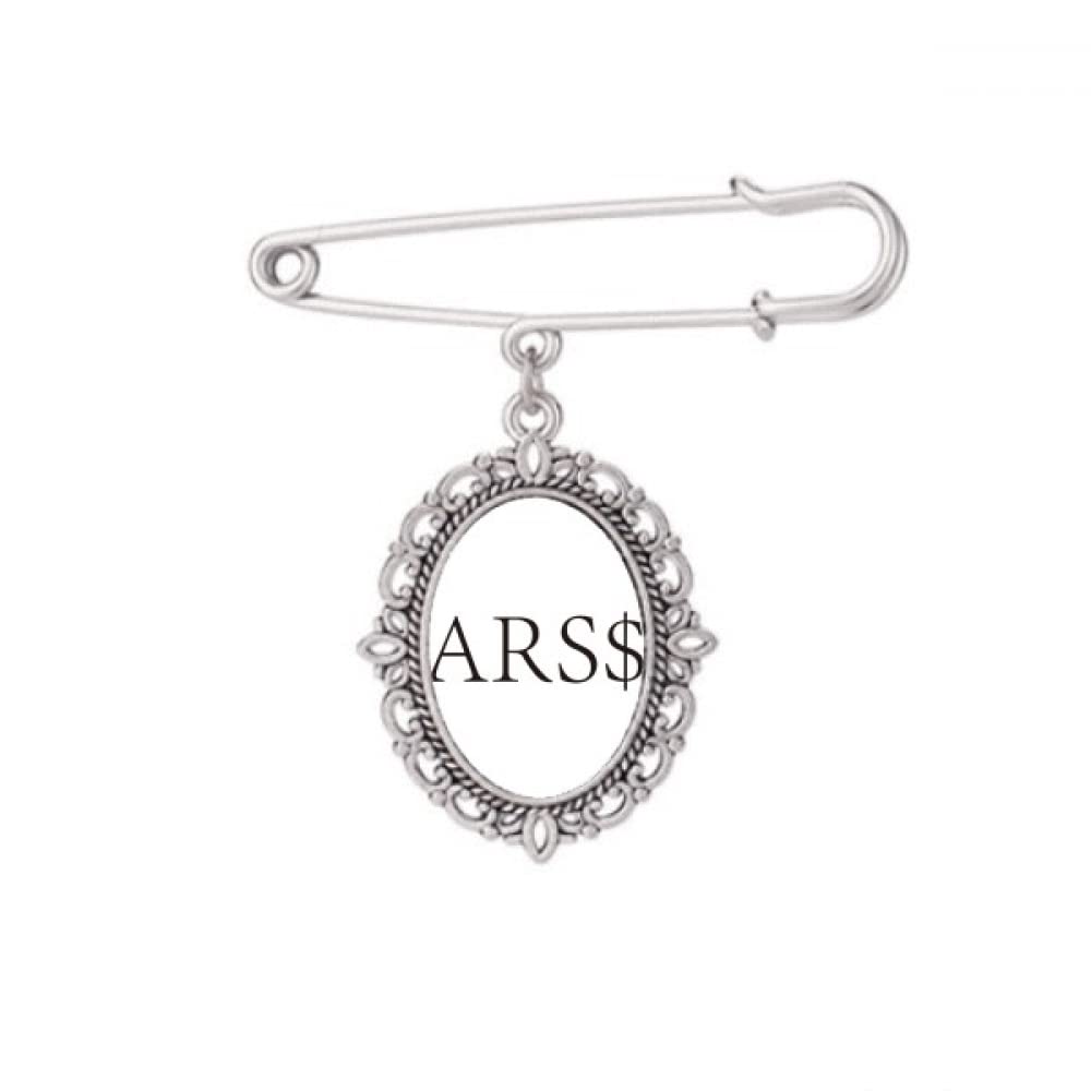 Currency Symbol Argentine Peso Brooch Pin Dress Shirt Shawl Clips