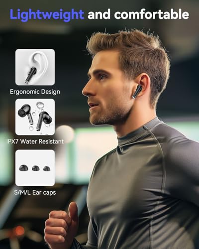 Bhnybwul Wireless Earbuds, 2024 Bluetooth 5.3 Headphones, 50H Playback Deep Bass Stereo Ear Buds With Led Power Display Charging Case thumb #6