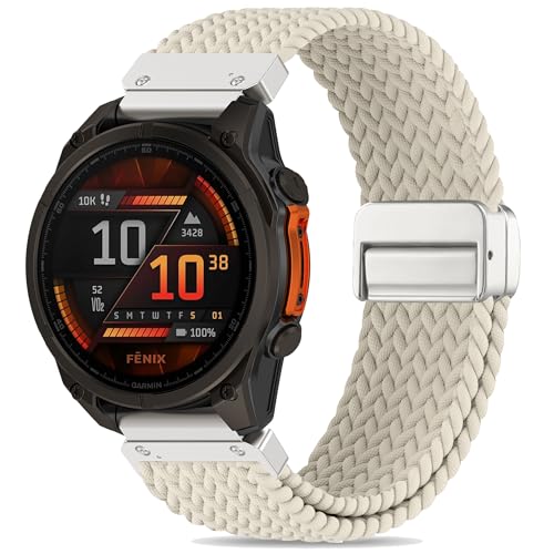 Laband QuickFit 26mm Magnetic Braided Compatible with Garmin Fenix 8 51mm Watch Band/7X...