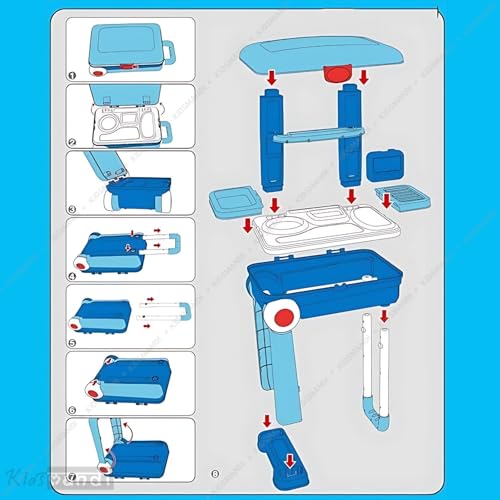 Image of Kids Mandi Playset Suitcase Workbench - Multicolor Toy Set for Kids, Portable Play Kitchen, Educational Role Play, Creative Building Blocks, Fun Activity Set, for Boys and Girls