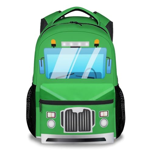 School Backpack for Boys - 17 Inch Truck Backpacks for Car Lovers - Lightweight Durable Kids Bookbag for Elementary & Kindergarten