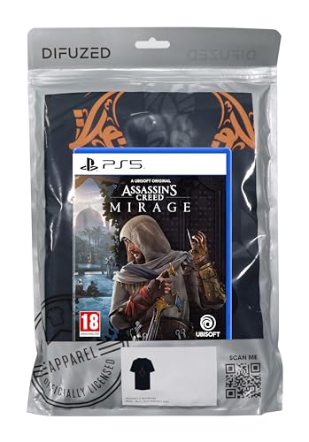 Image of Ubisoft Men Ps5 Assassin S Creed Mirage + Regular Fit T Shirt (Xl), Multicolor