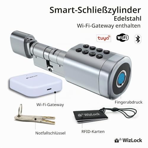 Smart-Home Türschloss Fingerabdruck Schließzylinder elektronisch 70-90mm